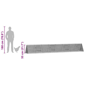 vidaXL Chicken Coop Silver 430 x 55 x 55 cm Galvanized Steel