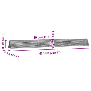 vidaXL Chicken Cage Silver 650 x 55 x 55 cm Galvanized Steel