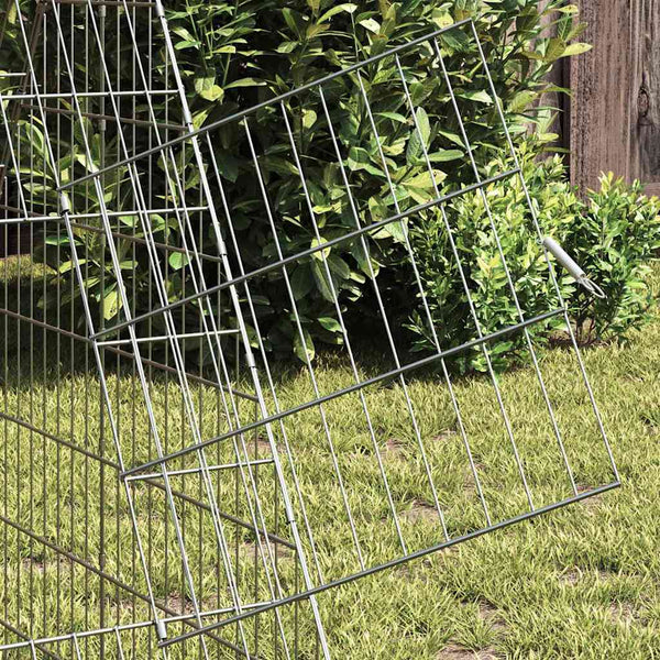 vidaXL Chicken Coop Silver 430 x 100 x 85 cm Galvanized Steel