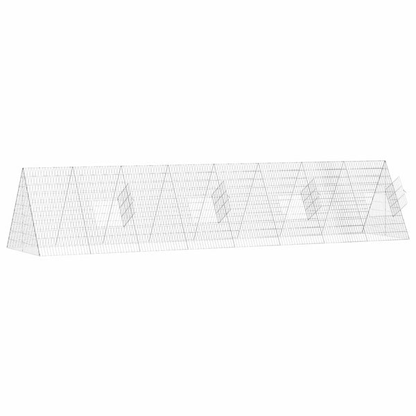 vidaXL Chicken Coop Silver 430 x 100 x 85 cm Galvanized Steel