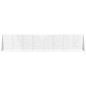 vidaXL Chicken Coop Silver 430 x 100 x 85 cm Galvanized Steel