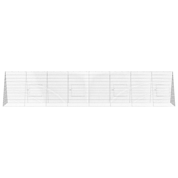 vidaXL Chicken Coop Silver 430 x 100 x 85 cm Galvanized Steel