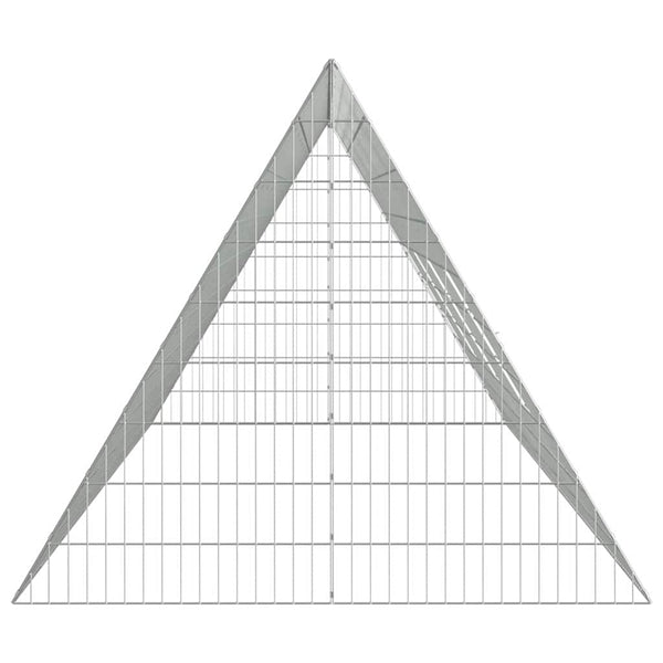 vidaXL Chicken Coop Silver 430 x 100 x 85 cm Galvanized Steel