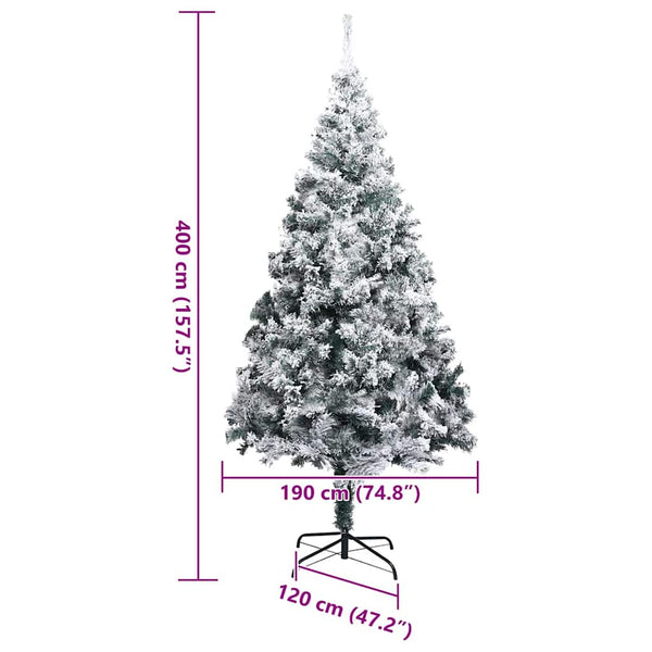 vidaXL Artificial Pre-Lit Christmas Tree Green 400 cm PVC