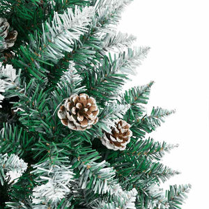 vidaXL Slim Christmas Tree with 300 LEDs and Stand Green 210 cm