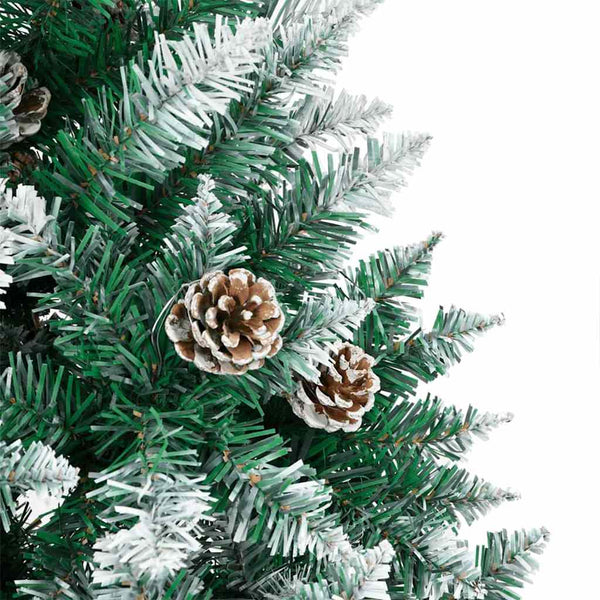 vidaXL Slim Christmas Tree with 300 LEDs and Stand Green 210 cm