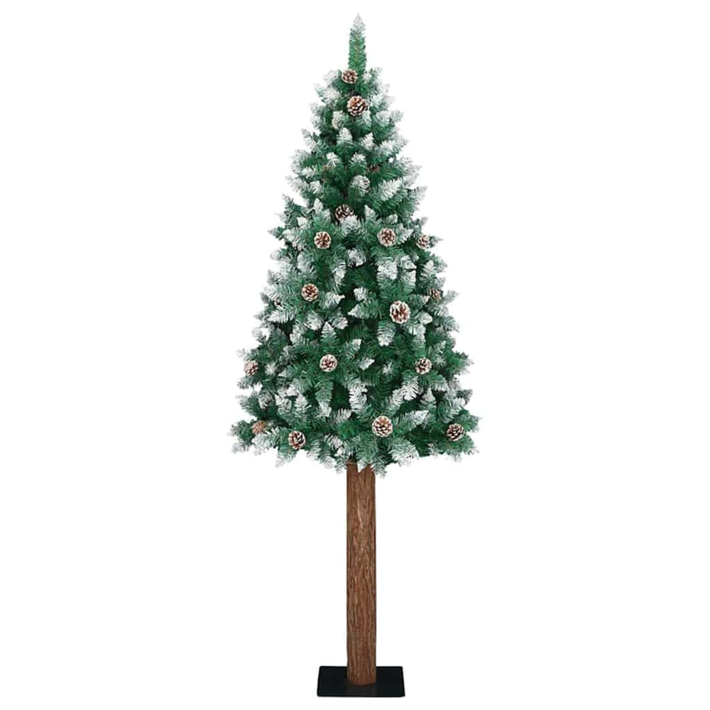 vidaXL Slim Christmas Tree with 300 LEDs and Stand Green 210 cm