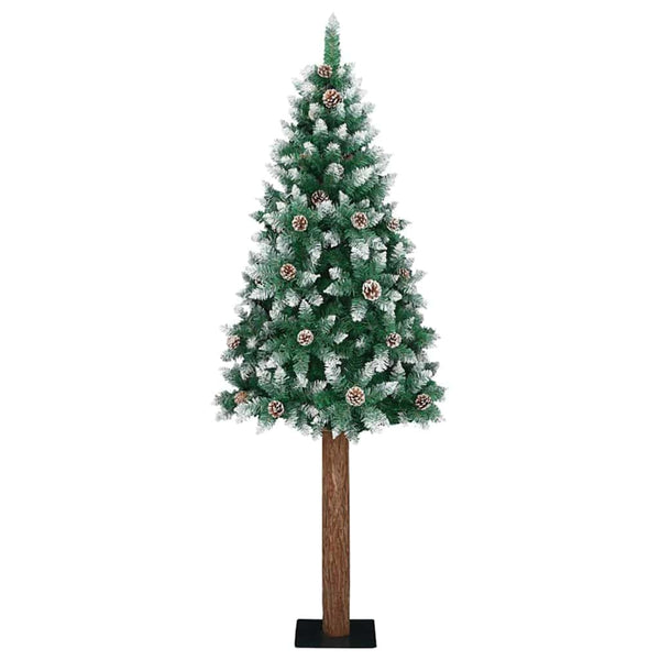 vidaXL Slim Christmas Tree with 300 LEDs and Stand Green 210 cm