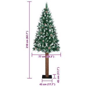 vidaXL Slim Christmas Tree with 300 LEDs and Stand Green 210 cm