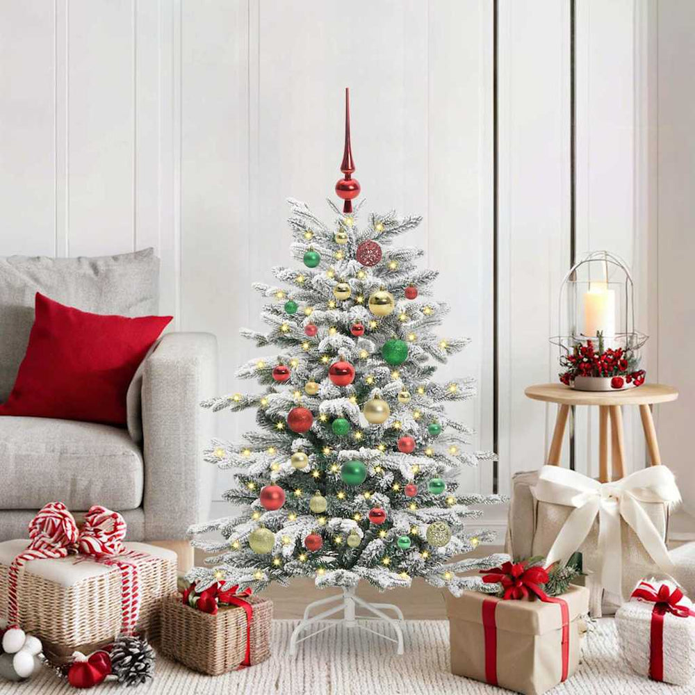 vidaXL Artificial Folding Christmas Tree White 120 cm PE and PVC