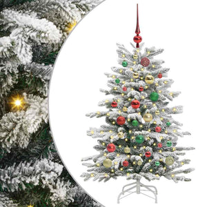 vidaXL Artificial Folding Christmas Tree White 120 cm PE and PVC