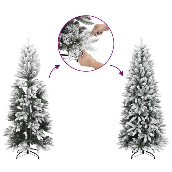 vidaXL Artificial Folding Christmas Tree White 120 cm PE and PVC