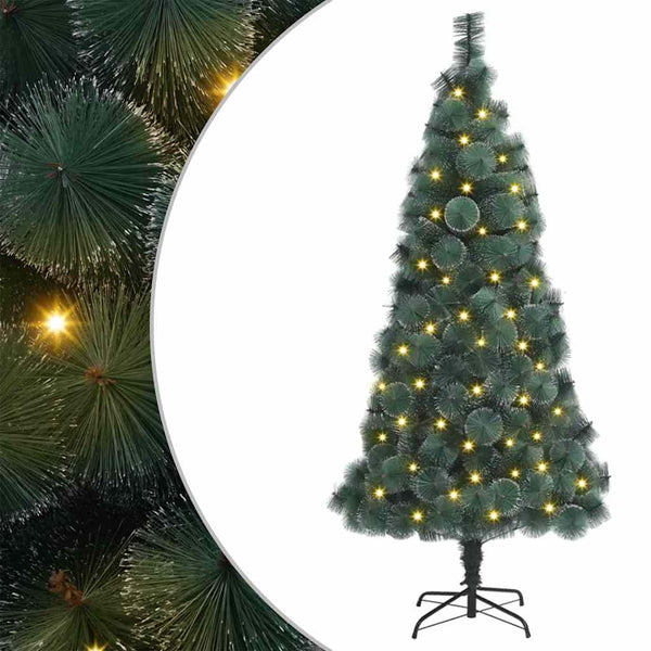 vidaXL Artificial Pre-Lit Christmas Tree Green 180 cm PET