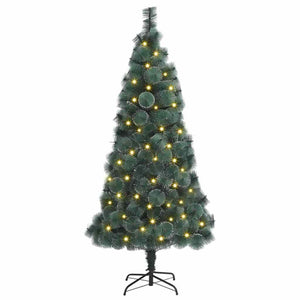 vidaXL Artificial Pre-Lit Christmas Tree Green 180 cm PET