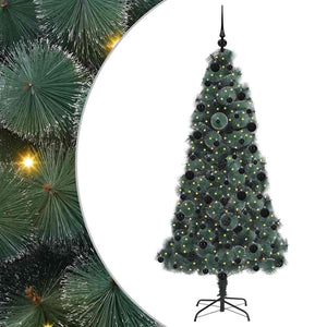 vidaXL Artificial Pre-Lit Christmas Tree with Ball Set 210 cm