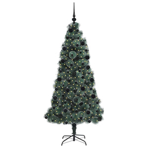 vidaXL Artificial Pre-Lit Christmas Tree with Ball Set 210 cm