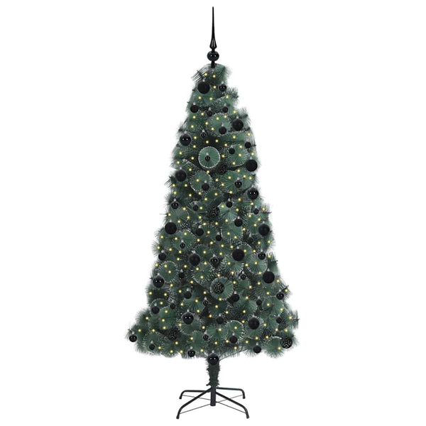 vidaXL Artificial Pre-Lit Christmas Tree with Ball Set 210 cm