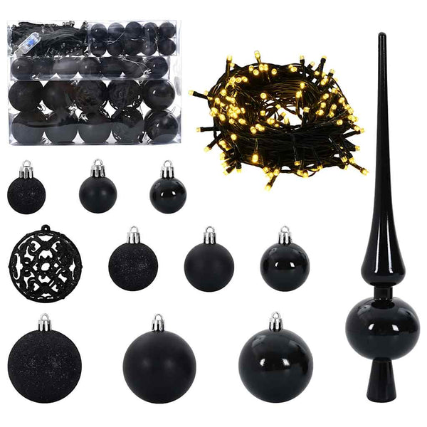 vidaXL Artificial Pre-Lit Christmas Tree with Ball Set 210 cm