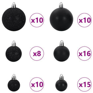 vidaXL Artificial Pre-Lit Christmas Tree with Ball Set 210 cm