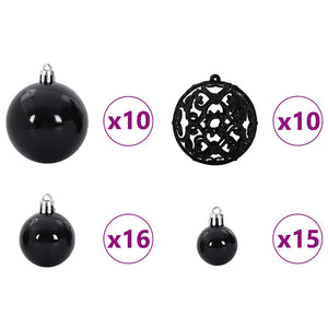 vidaXL Artificial Pre-Lit Christmas Tree with Ball Set 210 cm