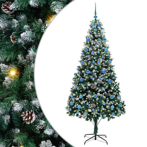 vidaXL Artificial Christmas Tree with 300 LED Lights with Stand Green 210 cm