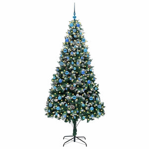 vidaXL Artificial Christmas Tree with 300 LED Lights with Stand Green 210 cm