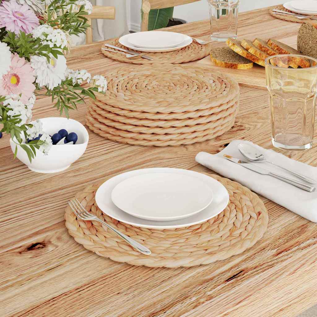 Runde Tischsets Wasserhyazinthe Natur 30cm - 10er Set