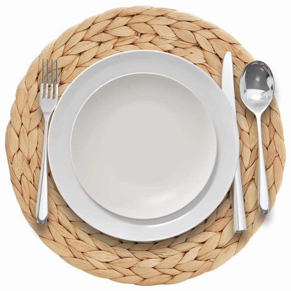 Runde Tischsets Wasserhyazinthe Natur 30cm - 10er Set