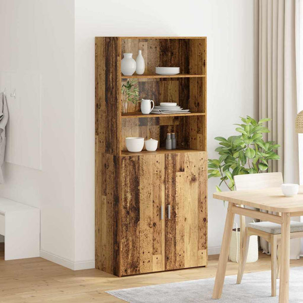 vidaXL Highboard Reclaimed Wood 80 x 42.5 x 185 cm Engineered Wood