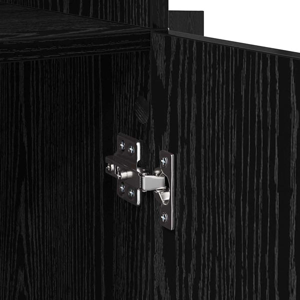 vidaXL Highboard Black Oak Look 80 x 42.5 x 185 cm Engineered Wood