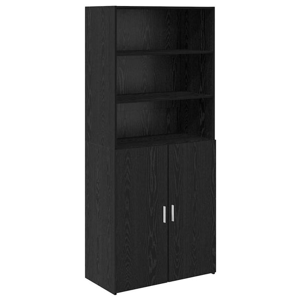 vidaXL Highboard Black Oak Look 80 x 42.5 x 185 cm Engineered Wood