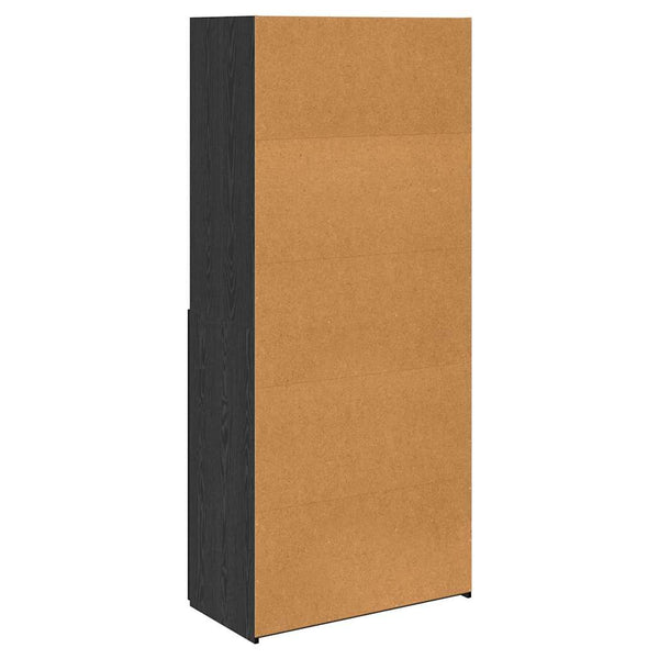 vidaXL Highboard Black Oak Look 80 x 42.5 x 185 cm Engineered Wood