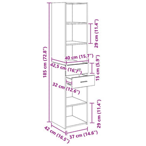 vidaXL Highboard Reclaimed Wood 40 x 42.5 x 185 cm Engineered Wood