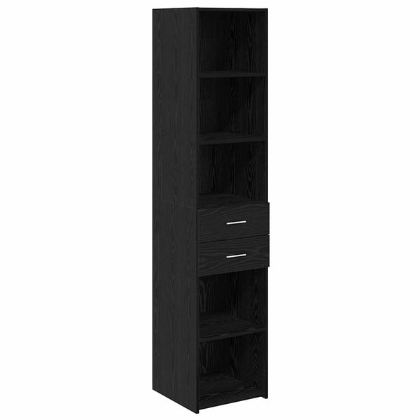 vidaXL Highboard Black Oak Look 40 x 42.5 x 185 cm Engineered Wood