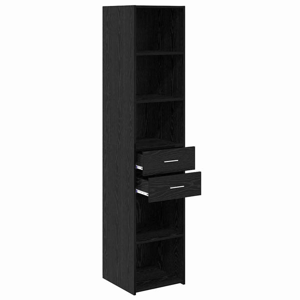 vidaXL Highboard Black Oak Look 40 x 42.5 x 185 cm Engineered Wood