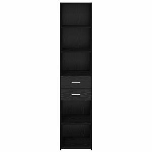 vidaXL Highboard Black Oak Look 40 x 42.5 x 185 cm Engineered Wood