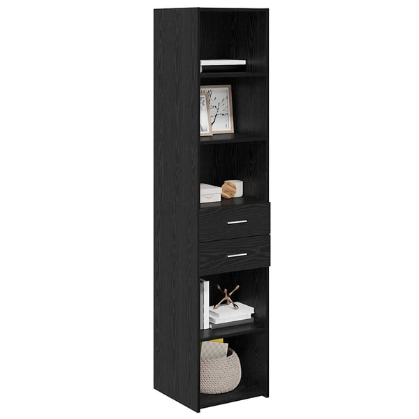 vidaXL Highboard Black Oak Look 40 x 42.5 x 185 cm Engineered Wood