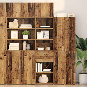 vidaXL Highboard Reclaimed Wood 50 x 42.5 x 185 cm Engineered Wood