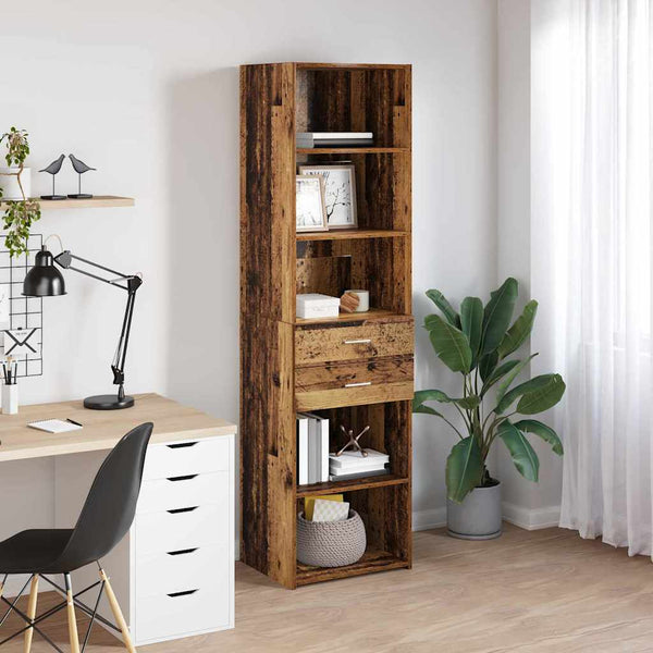 vidaXL Highboard Reclaimed Wood 50 x 42.5 x 185 cm Engineered Wood