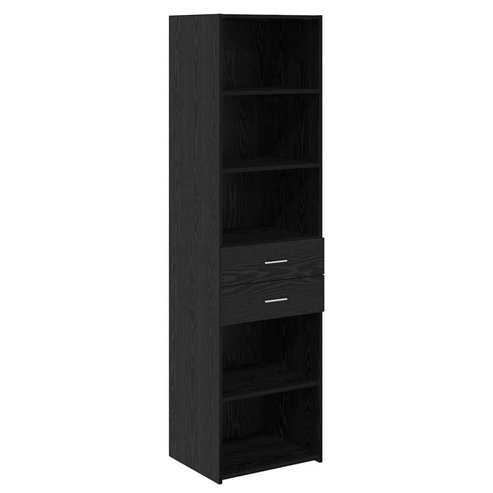 vidaXL Highboard Black Oak Look 50 x 42.5 x 185 cm Engineered Wood