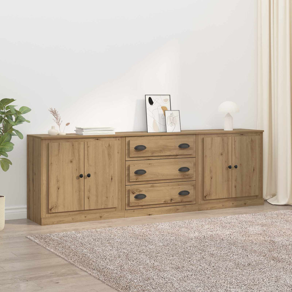 vidaXL Sideboards 3 pcs Artisan Oak 210 x 35.5 x 67.5 cm