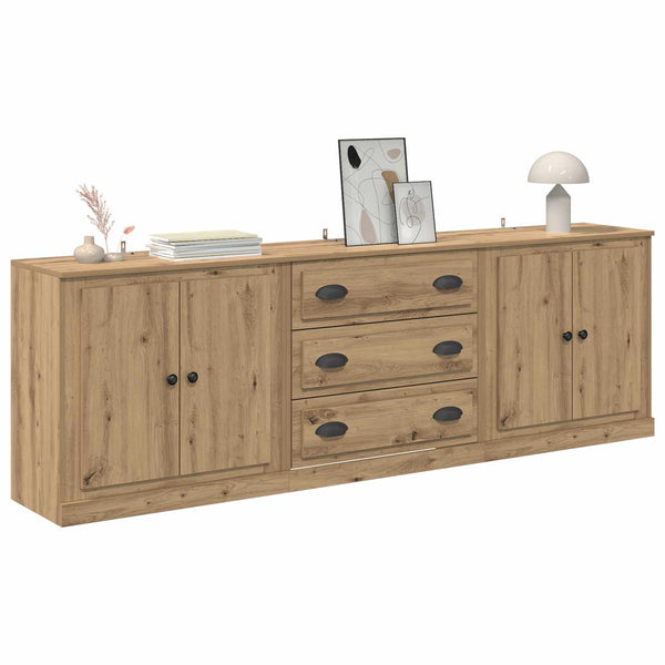 vidaXL Sideboards 3 pcs Artisan Oak 210 x 35.5 x 67.5 cm