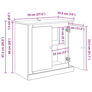 vidaXL Sideboards 3 pcs Artisan Oak 210 x 35.5 x 67.5 cm