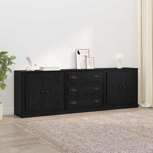 vidaXL Sideboards 3 pcs Black Oak 210 x 35.5 x 67.5 cm
