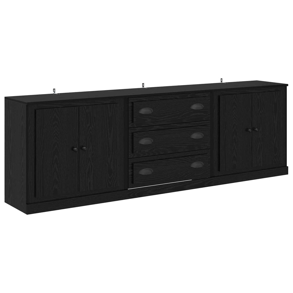 vidaXL Sideboards 3 pcs Black Oak 210 x 35.5 x 67.5 cm