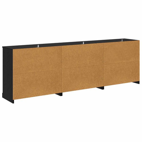 vidaXL Sideboards 3 pcs Black Oak 210 x 35.5 x 67.5 cm