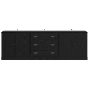 vidaXL Sideboards 3 pcs Black Oak 210 x 35.5 x 67.5 cm
