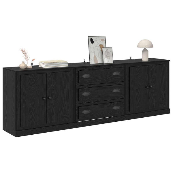 vidaXL Sideboards 3 pcs Black Oak 210 x 35.5 x 67.5 cm