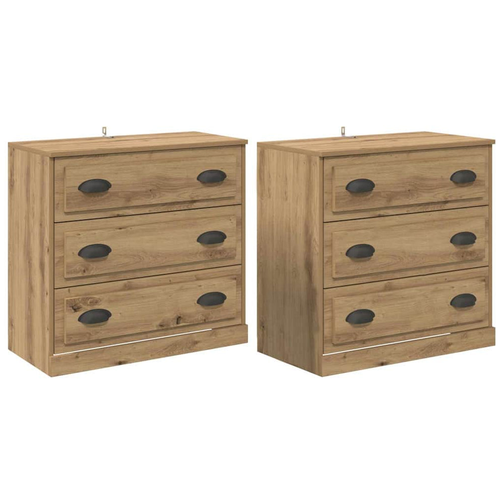 vidaXL Sideboards 2 pcs Artisan Oak 70 x 35.5 x 67.5 cm