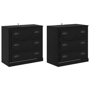 vidaXL Sideboards 2 pcs Black Oak Look 70 x 35.5 x 67.5 cm